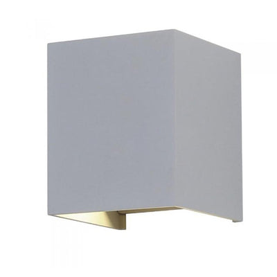 6W LAMPADA DA PARETE LED CORPO GRIGIO QUADRATO IP65 BIANCO NATURALE 4000K