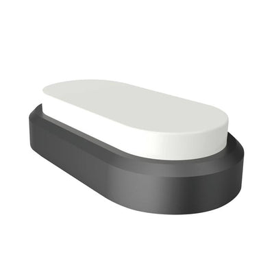 8W PLAFONIERA LED RETTANGOLARE CORPO NERO BIANCO CALDO IP54 3000K