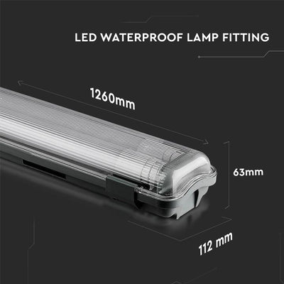 LED WATERPROOF LAMP FITTING WITH 2 X 18W TUBES BIANCO NATURALE 4000K