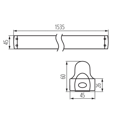 PLAFONIERA LINEARE PER TUBI LED T8 ALDO 4LED 1X150 - KANLUX