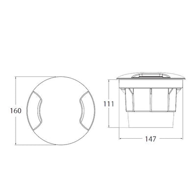 CECI 160 2L NERO SATIN LED GX53 10W CCT