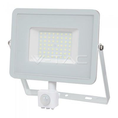 50W LED PROIETTORE CON SENSORE SAMSUNG CHIP CUT-OFF FUNZIONE CORPO BIANCO 3000K