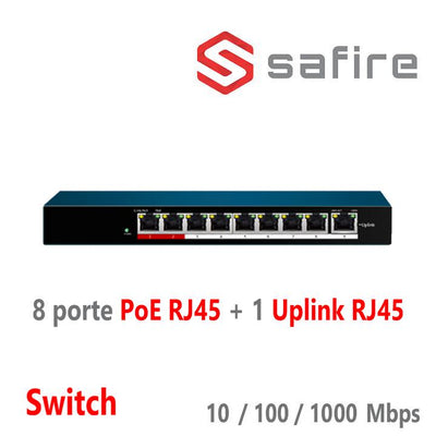 SF-SW0908POE-60 SWITCH DA TAVOLA 8 PORTE RJ45 10/10/100 MBPS