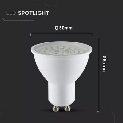 LED LAMPADINA SAMSUNG CHIP GU10 5W TRASPARENTE 3000K 110 160LM/W