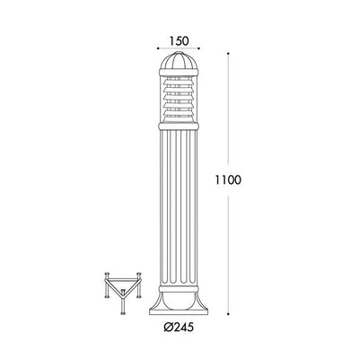 SAURO 1100 GRIGIO TRASP E27 FRANGILUCE RESINA BIANCO
