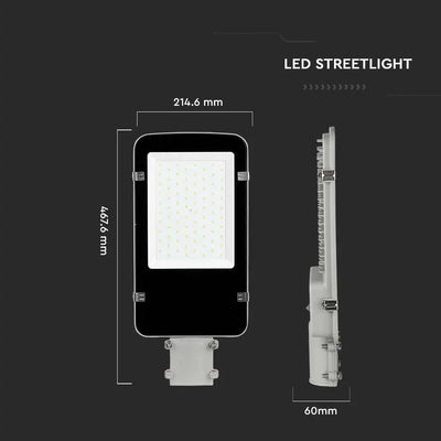 LED ARMATURA STRADALE SAMSUNG CHIP 50W A++ CORPO GRIGIO 6500K