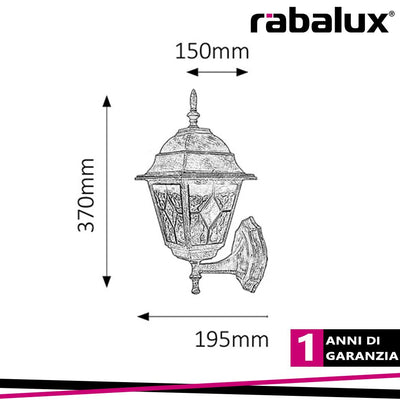 APPLIQUE MONACO UP ORO ANTICO E27 IP43