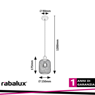GRENDEL, INDOOR METAL PENDANT LAMP, E27 1X MAX 60W, BEECH WO