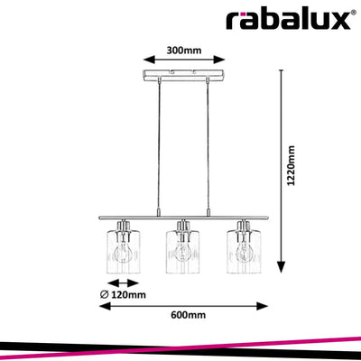 MIROSLAW, GLASS WALL LAMP, E27 3X MAX 40W SATIN CHROME, WIT