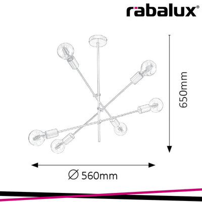 LANNY PEND.E27 6X MAX 15W,BLC/GOLD