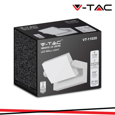 17W LAPADA LED DA MURO CORPO BIANCO 3000K IP65