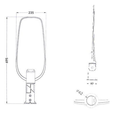 LAMPIONE STRADALE 200W 6500K IP65 22000