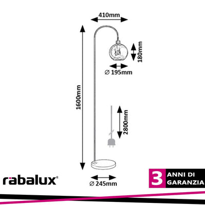 RICARDO,IND.FLOOR, E27 1XMAX40W, H160CM