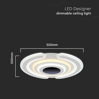 95W PLAFONIERA DI DESIGN SMART 3000K+6000K DIMMERABILE, TELECOMANDO