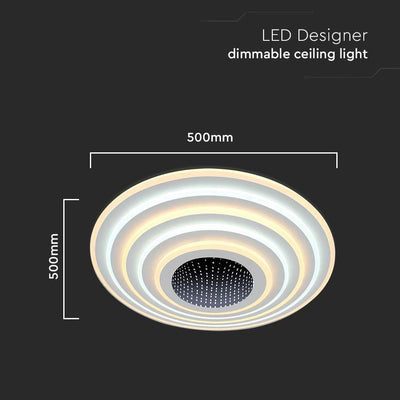125W PLAFONIERA DI DESIGN SMART 3000K+6000K DIMMERABILE, TELECOMANDO