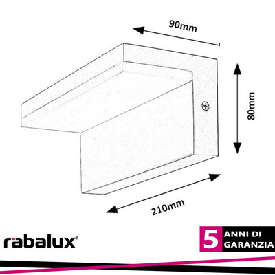 ZARAGOZA, OUTDOOR WALL LAMP, BLACK PLASTIC LAMP WITH WHITE P