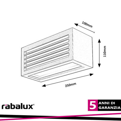 LUBLIN, INDOOR BARRED WALL LAMP, BLACK ALUMINIUM LAMP WITH W