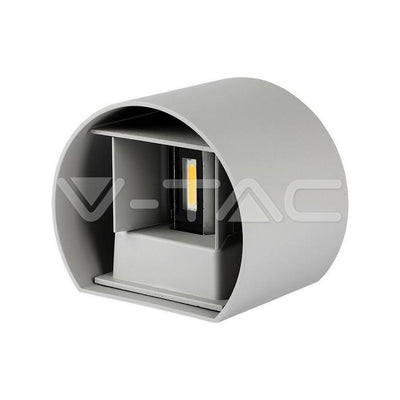 LAMPADA DA PARETE 6W CON CHIP BRIDGLUX CORPO GRIGIO TONDO IP65 4000K