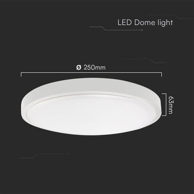 18W LED DOME LIGHT WITH SAMSUNGCHIP 4000K RD,WHITE FRAME IP