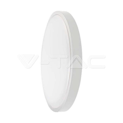 24W LED PLAFONIERA CON SENSORE SAMSUNG CHIP 3000K ROTONDA CORNICE BIANCA IP44
