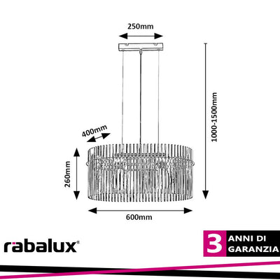 INESA,IND.PEND. E27 2XMAX40W, L60CM