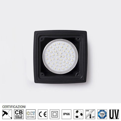 EXTRALETI 100 SQUARE NERO OPAL GX53 3W CCT