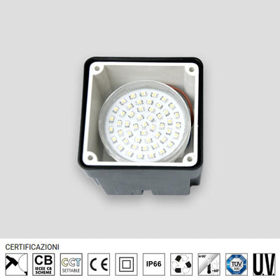 LETI 100 SQUARE ST GRIGIO OPAL GX53 3W CCT