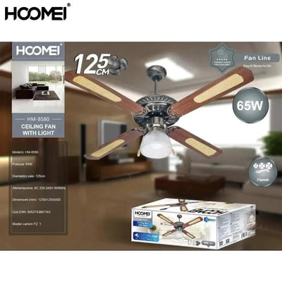 VENTILATORE DA SOFFITTO 125CM 80W 3 VELOCITA CON TELECOM.