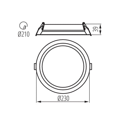 LAMPADA DA INCASSO SENZA ALIMENTATORE INCLUSO. TIBERI CCT 23-29W-B - KANLUX