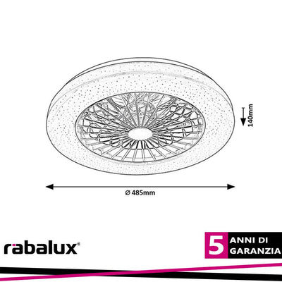 DALFON2,IND.FAN-ASSISTED LED48W, 1900LM CCT 3000-4000-6400K