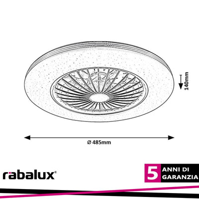 DALFON2,IND.FAN-ASSISTED LED48W, 3100LM CCT 3000-4000-6500K