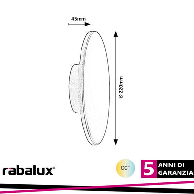 RUST,OUTD.WALL, LED15W, D22CM, BROWN CCT (3000-4000-6500K)