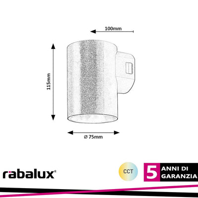 URFA WALL 9W LED ROUND BLACK CCT 3000-4000-6500K 900LM