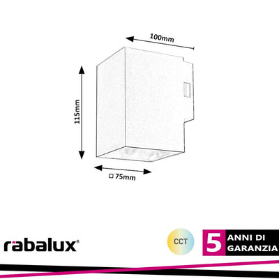 URFA WALL 9W LED BLACK SQUARE CCT 3000-4000-6500K 900LM