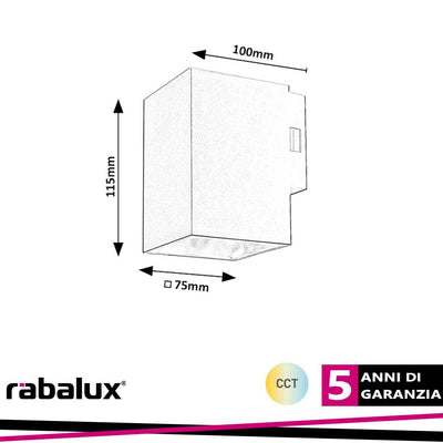 URFA WALL 9W LED SQUARE WHITE CCT 3000-4000-6500K 900LM