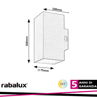 URFA,OUTD.WALL, 18W, H16CM, WHITE,SQUARE