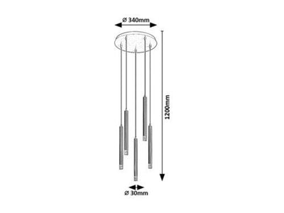 RAMIRA,IND.PEND. G9 5XMAX5W, D36CM, GOLD