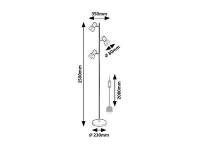 HATICE,IND.FLOOR, E14 3XMAX15W, H150CM