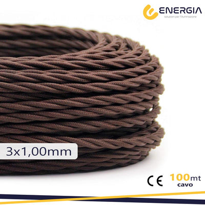 TRECCIA SETA 3X1MM MARRONE