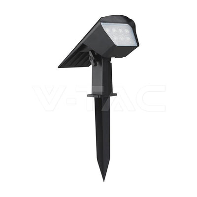 FARETTO LED DA GIARDINO CON PANNELLO SOLARE DA TERRA/PARETE COLORE NERO 1.3W CCT IP65