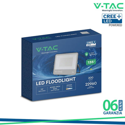 FARO SLIM LED SMD CHIP CREE 200W 135LM/W CAVO 1M NERO 4000K IP65