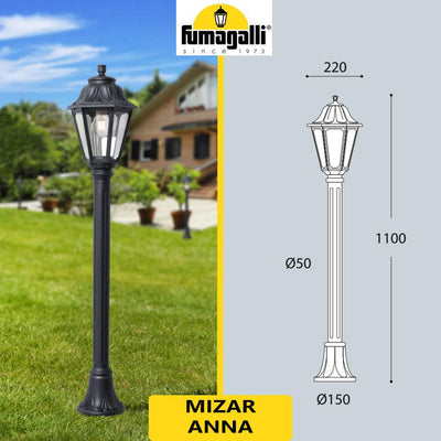 MIZAR/ANNA NERO TRASP PALETTO 110CM E27