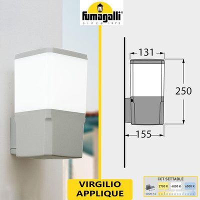 VIRGILIO APPLIQUE GRIGIO E27 8,5W CCT