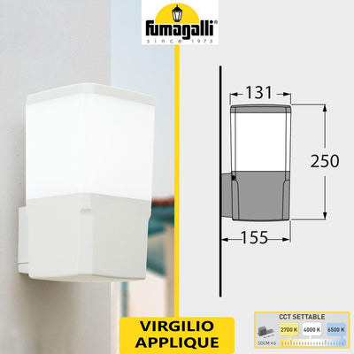 VIRGILIO APPLIQUE BIANCO E27 LED 8,5W CCT