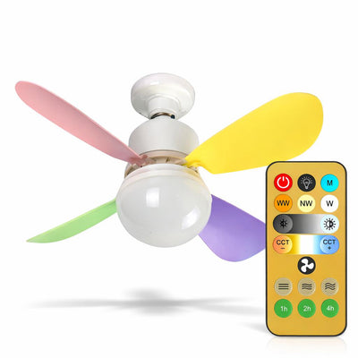 VENTILATORE E27 22W 4 PALE BIAC/COLORATE 46CM CCT +TELECOM.