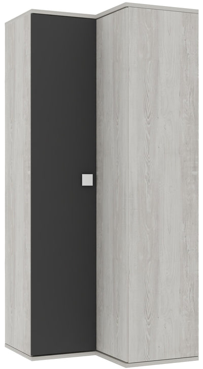 Armadio 98x96x223h angolare bianco consumato antracite