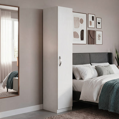 Armadio da 45 cm. H 247 cm. 1 anta colore bianco frassinato