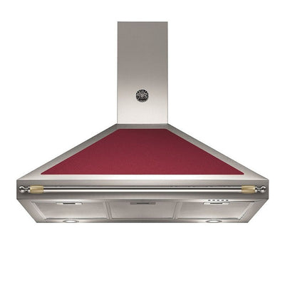 Cappa camino Bertazzoni K100HERVIA da 100 cm. colore inox e rosso