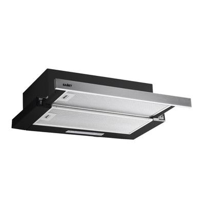 Cappaintegrata Samet New Slim sottopensile potenza aspirante 250 m3/h luce led 60 cm nero con frontalino inox