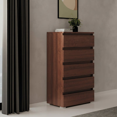 Cassettiera 5 cassetti colore noce antico
